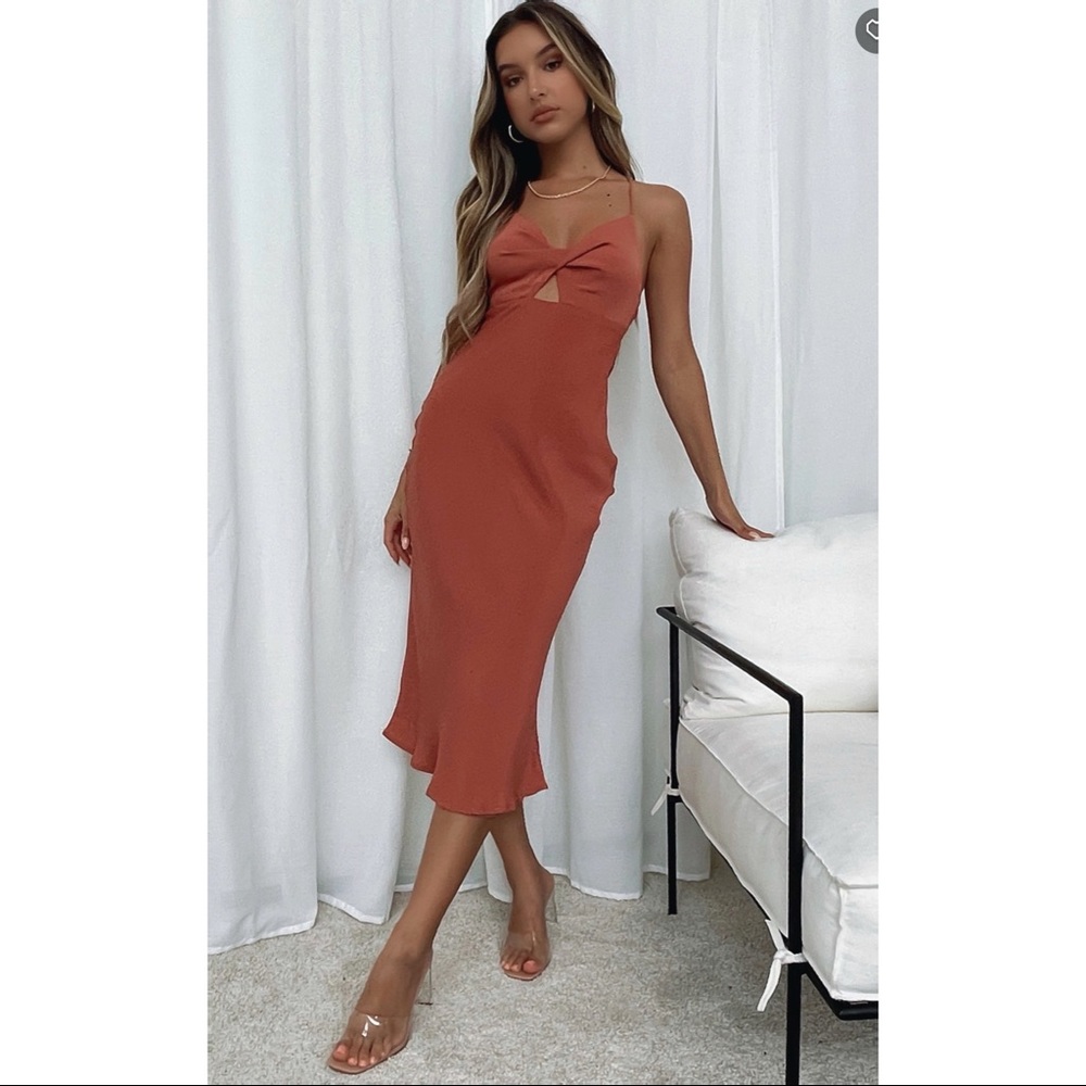 Midi Dress in Rust from White Fox Boutique